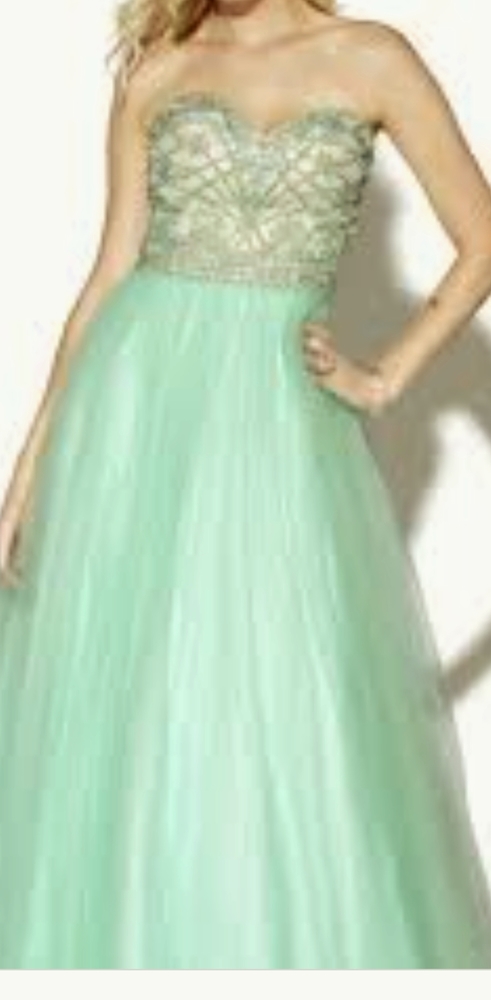Strapless mint ballgown size 4